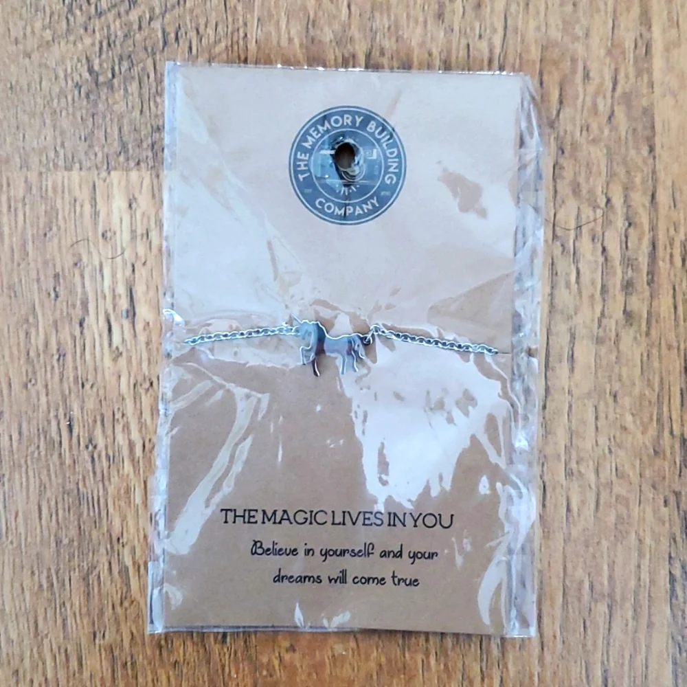 The Memory Building Co Silver Unicorn Adjustable Bracelet Believe In Yourself‎